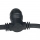 Guirlande Guinguette Professionnelle Câble plat - 12 Mètres / 24 douilles E27 - Noire - Arrière douille